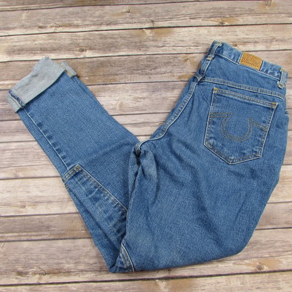 Hac Tac Jodhpurs Blue Denim Raw Hem High Rise 10 - Picture 4 of 10